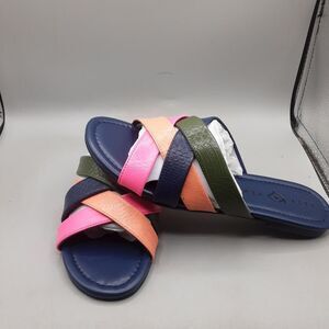 Katy Perry The Lindita Sandals Women's 7.5M Blue Multi Snake Embossed 2